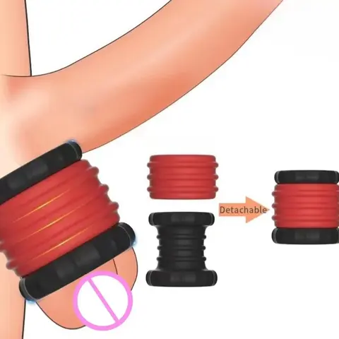 2 in 1 Penis Ring Ball Stretcher Scrotum Bondage Chastity Cock Cage for Man Delay Ejaculation Sex Erection Cock Ring Sex Toys