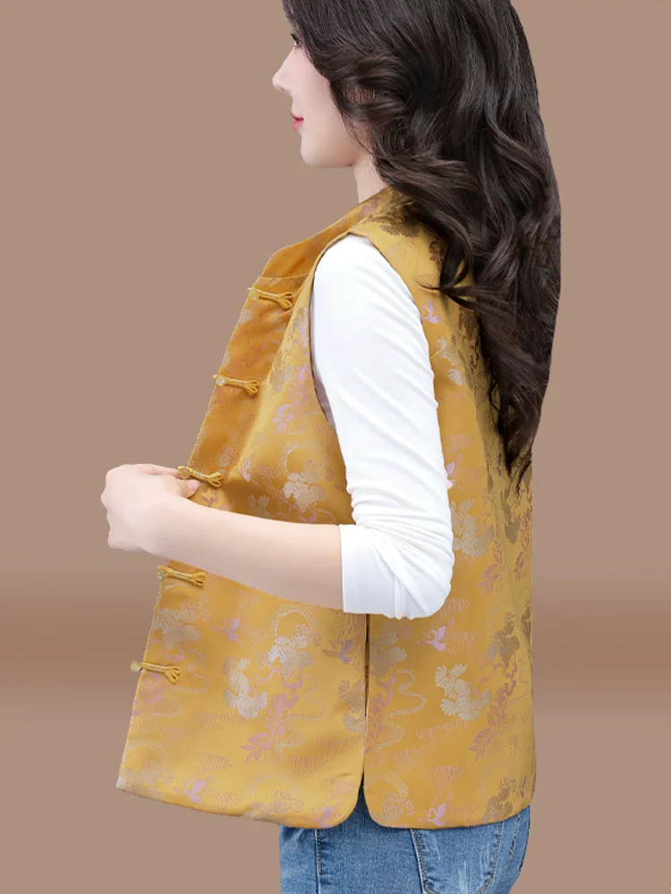 Yellow New Chinese Sle Women's Vest Spring Autumn 2025 New Sle Outerwear Small oulder Pad Mom Commute Faion
Yellow New Chinese Sle Women's Vest Spring Autumn 2025 New Sle Outerwear Small oulder Pad Mom Commute Faion