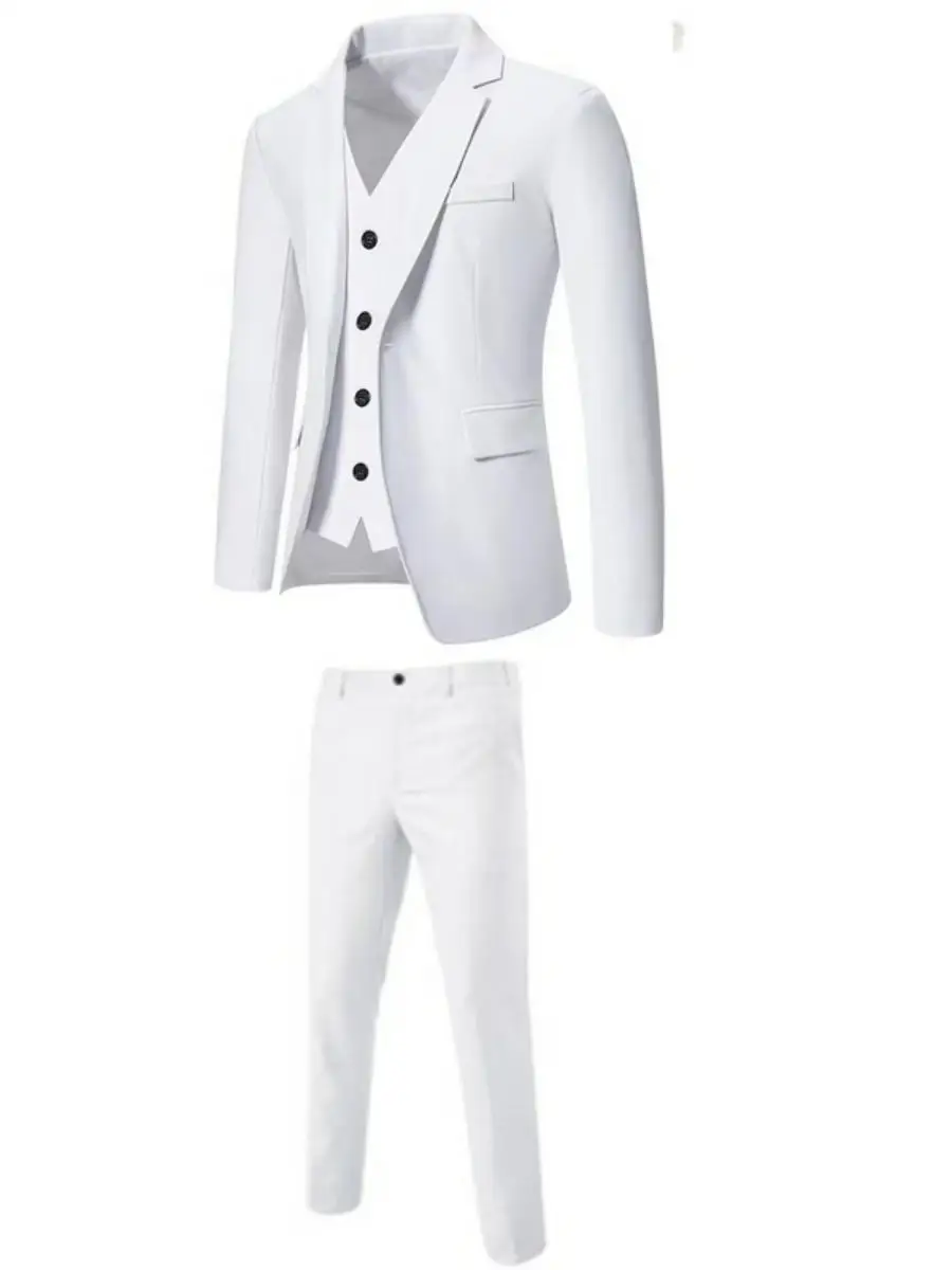 Adult Men's Casual Tee-Piece Suit Vest Pants Set Special Wide Fit Sewn Detail All Seasons Thin Stand Collar No Button
Adult Men's Casual Tee-Piece Suit Vest Pants Set Special Wide Fit Sewn Detail All Seasons Thin Stand Collar No Button