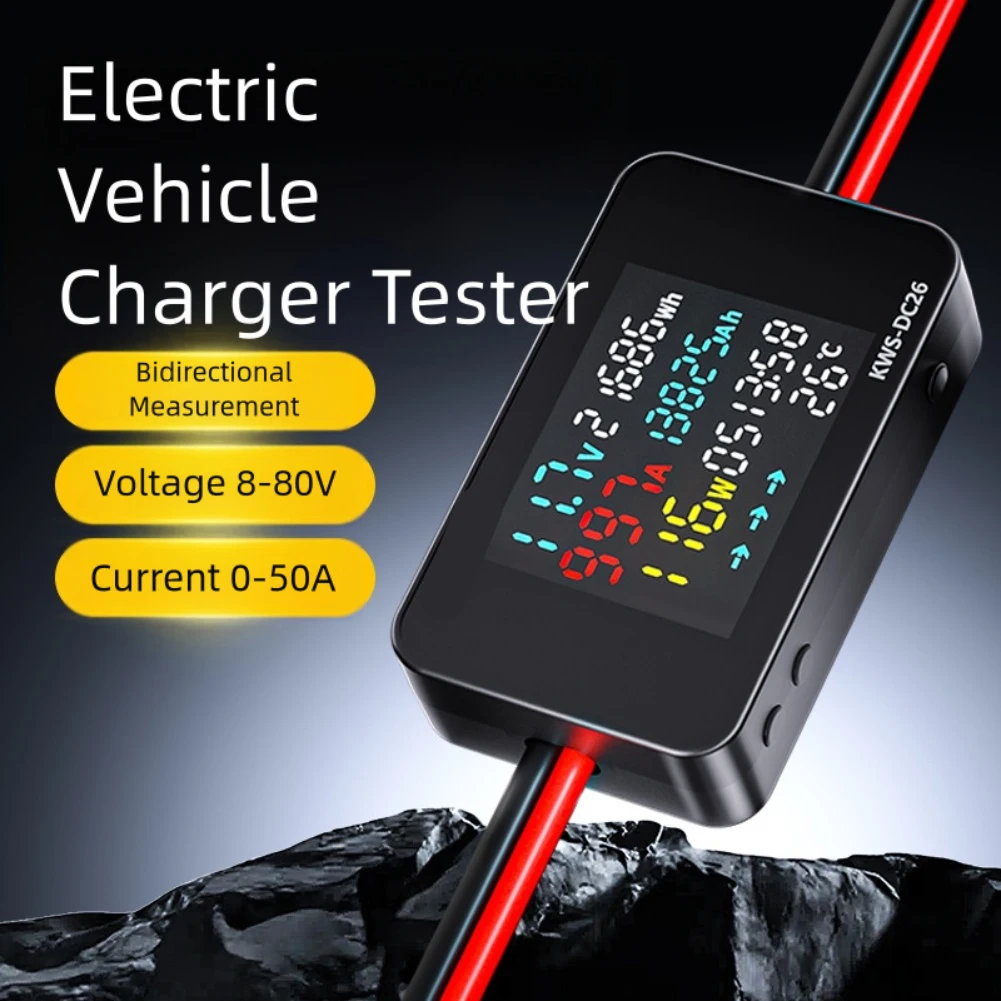 DC26 DC8-80V Battery Charger Tester With LCD Color Display Voltmeter, Ammeter, Power Meter, Current And Voltage Monitor 
DC26 DC8-80V Battery Charger Tester With LCD Color Display Voltmeter, Ammeter, Power Meter, Current And Voltage Monitor