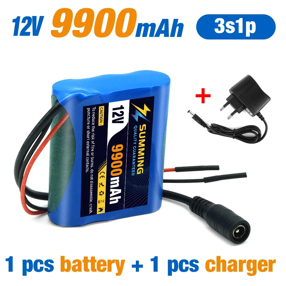 Upgrade 3S1P Protection Plate 12V 9.9Ah Battery Pack 12V 9900mAh 18650 Lithium ion DC 12.6V Super Rechargeable Batteries+charger
Upgrade 3S1P Protection Plate 12V 9.9Ah Battery Pack 12V 9900mAh 18650 Lithium ion DC 12.6V Super Rechargeable Batteries+charger