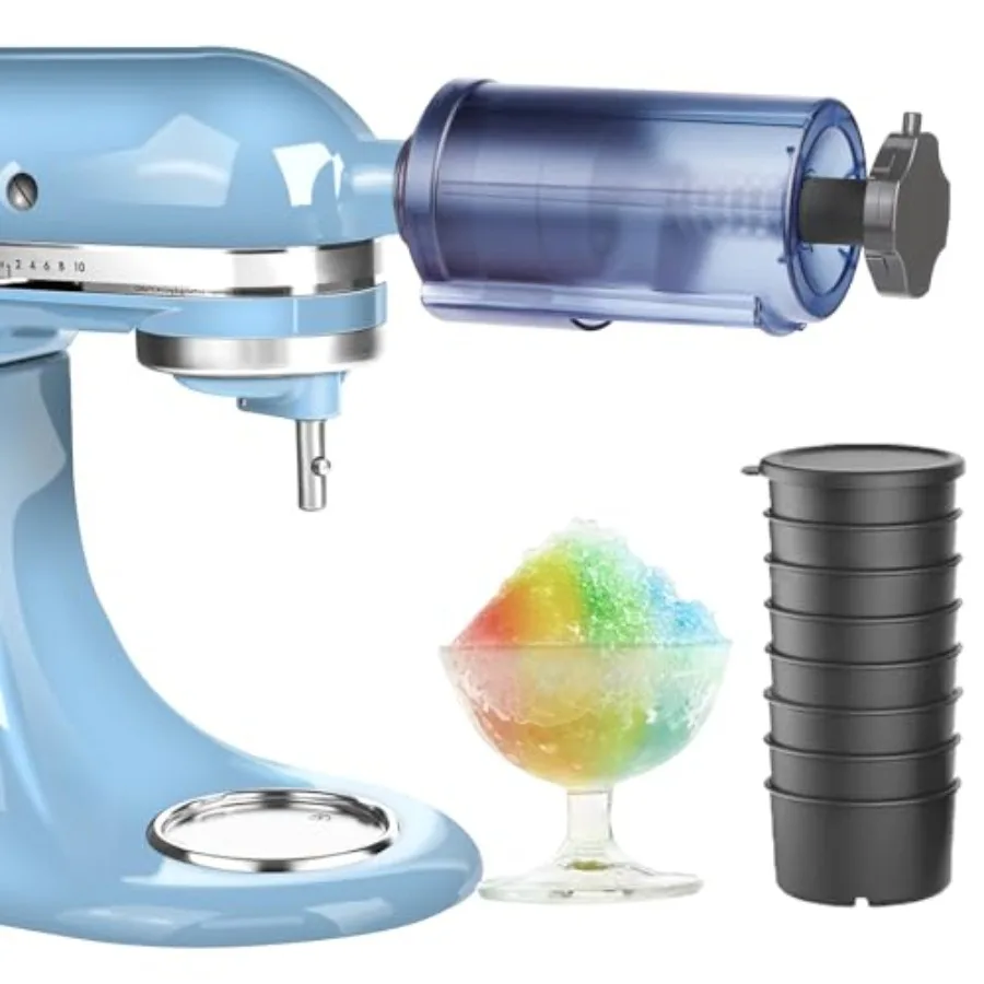 Shaved Ice Attachment for Kitchen Aid Stand Mixer - Snow cone Machine Shaved Ice Maker Snow Ice Machine Include 8 Ice Molds Fit
Shaved Ice Attachment for Kitchen Aid Stand Mixer - Snow cone Machine Shaved Ice Maker Snow Ice Machine Include 8 Ice Molds Fit