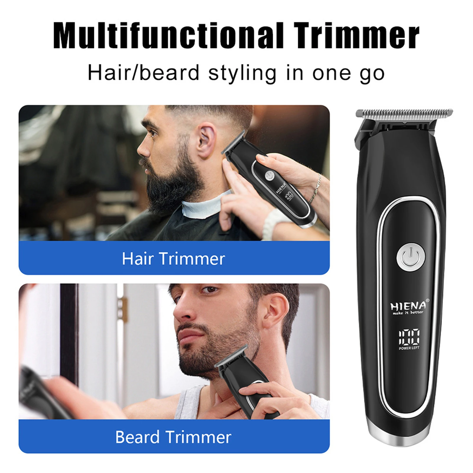 HIENA Hair Trimmer Kit 1000-1200mAh High Power Cordless Electric Hair Clipper Men's Hair Cutting Machine Portable Shaving Razors
HIENA Hair Trimmer Kit 1000-1200mAh High Power Cordless Electric Hair Clipper Men's Hair Cutting Machine Portable Shaving Razors