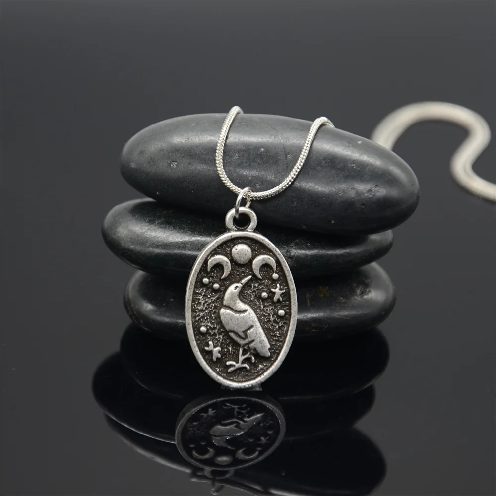 Nostalgia 10Pcs Triple Moon Goddess Wicca Pentagram Pentacle Ouija Viking Jewelry Raven Necklace Men Bijoux Femme Witchcraft
Nostalgia 10Pcs Triple Moon Goddess Wicca Pentagram Pentacle Ouija Viking Jewelry Raven Necklace Men Bijoux Femme Witchcraft