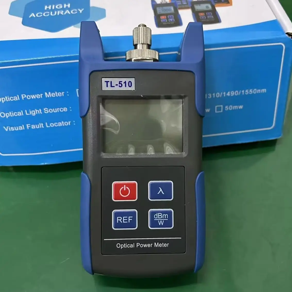 Optical Power Meter -50~+26dBm 6 Wavelength 850/1310/1550nm Fiber Optic Power Tester with Self Calibration Backlight
Optical Power Meter -50~+26dBm 6 Wavelength 850/1310/1550nm Fiber Optic Power Tester with Self Calibration Backlight