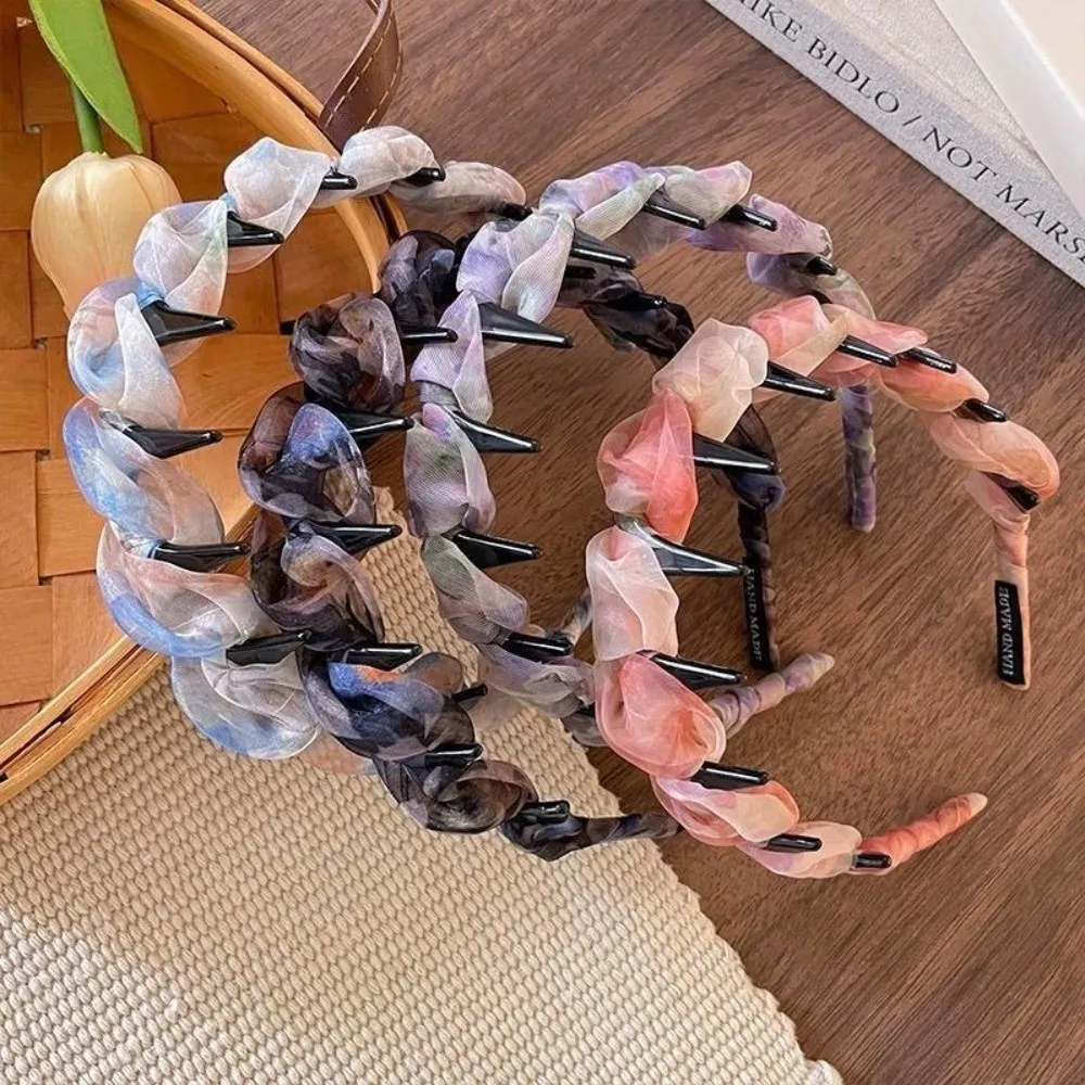 Elegant Lace Mesh Hairband Pleated Non-slip Hair Hoops Toothed U Shape High Cranium Headband Hair Accessories
Elegant Lace Mesh Hairband Pleated Non-slip Hair Hoops Toothed U Shape High Cranium Headband Hair Accessories