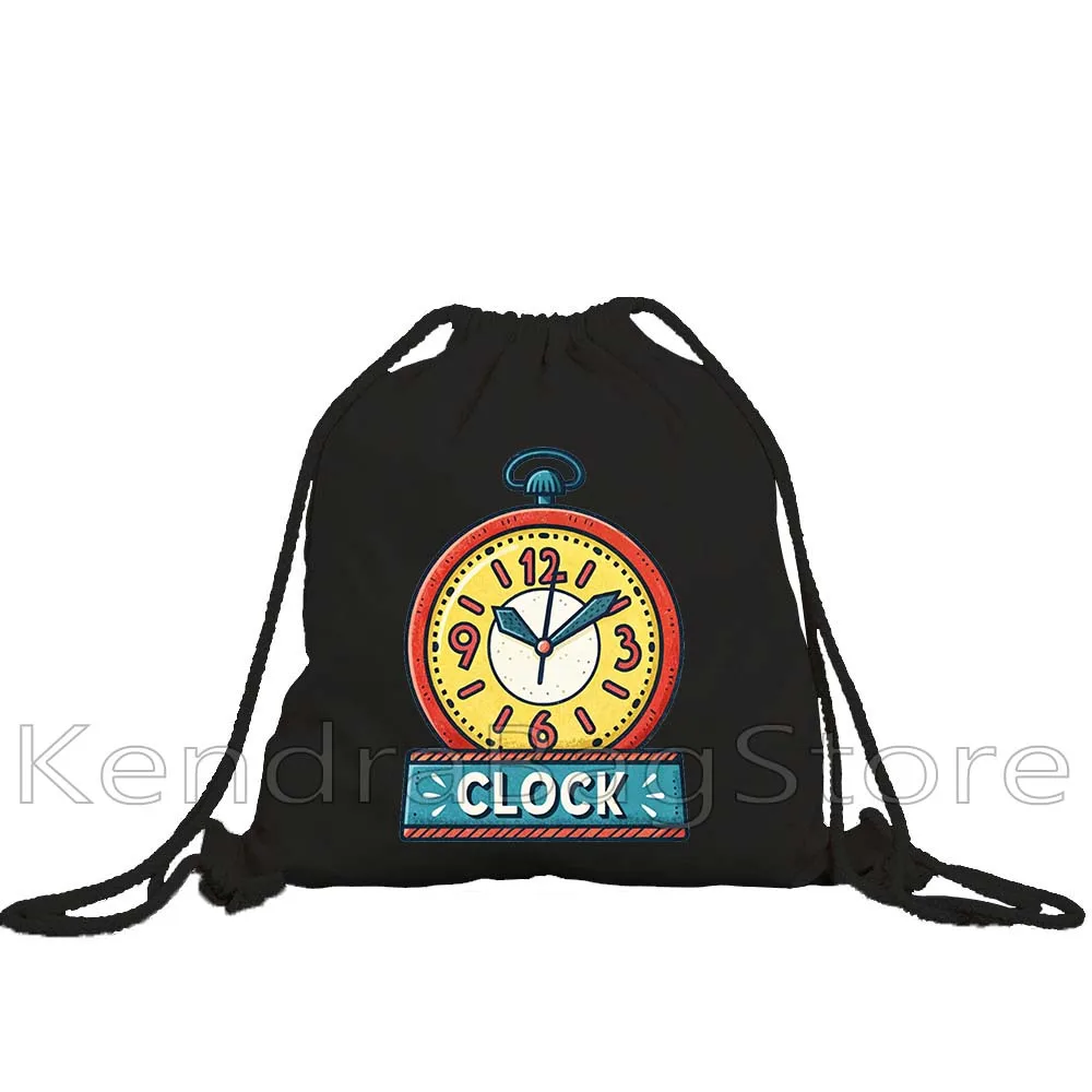 Colorful Cute Clock Print Perfect Gifts For Everyone Canvas Drawstring Backpack Bags Sports Gym Sackpack String Bag for Hiking
Colorful Cute Clock Print Perfect Gifts For Everyone Canvas Drawstring Backpack Bags Sports Gym Sackpack String Bag for Hiking