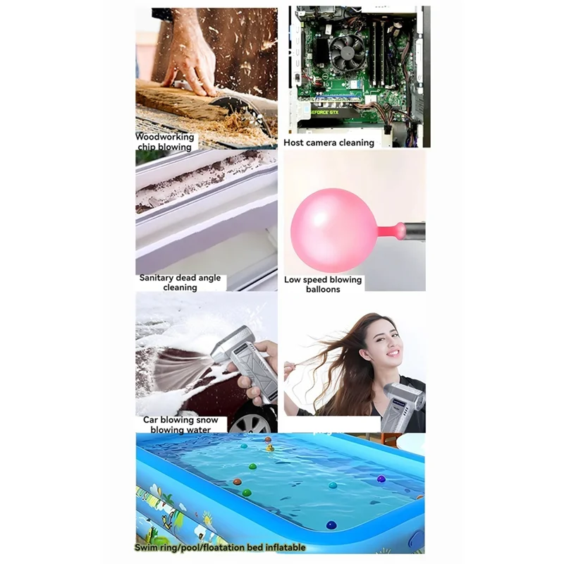 Air Blower 140000RPM Turbo Jet Fan Power Display Powerful Computer Dust Blowing Cleaning Tools Portable Hand Fan Gray
Air Blower 140000RPM Turbo Jet Fan Power Display Powerful Computer Dust Blowing Cleaning Tools Portable Hand Fan Gray
