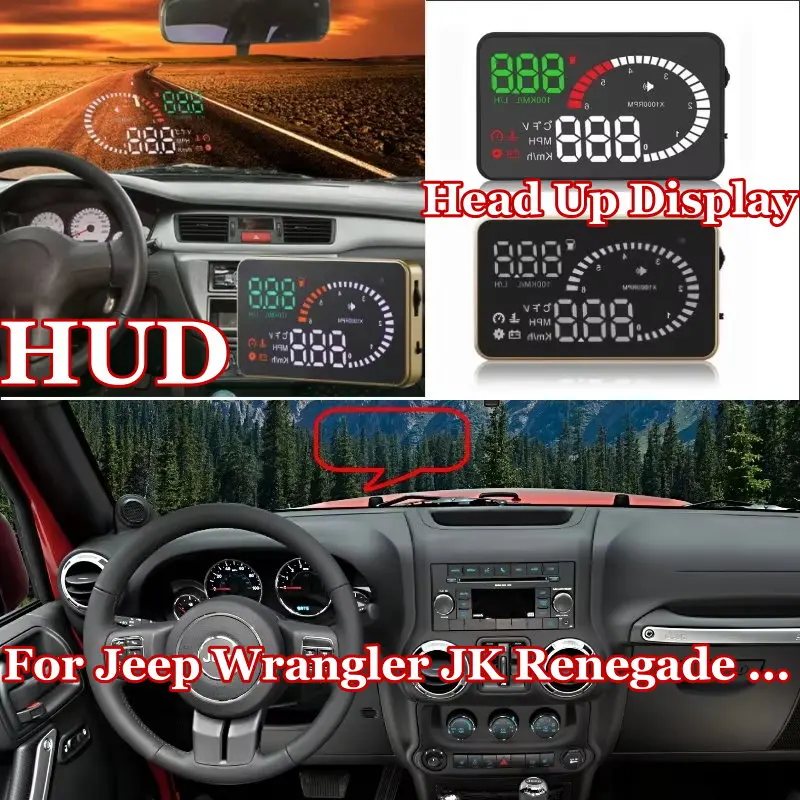 For Jeep Wrangler JK Renegade Compass Grand Cherokee Car HUD Head Up Display Auto Digital Virsual Display Safe Screen Projector
For Jeep Wrangler JK Renegade Compass Grand Cherokee Car HUD Head Up Display Auto Digital Virsual Display Safe Screen Projector