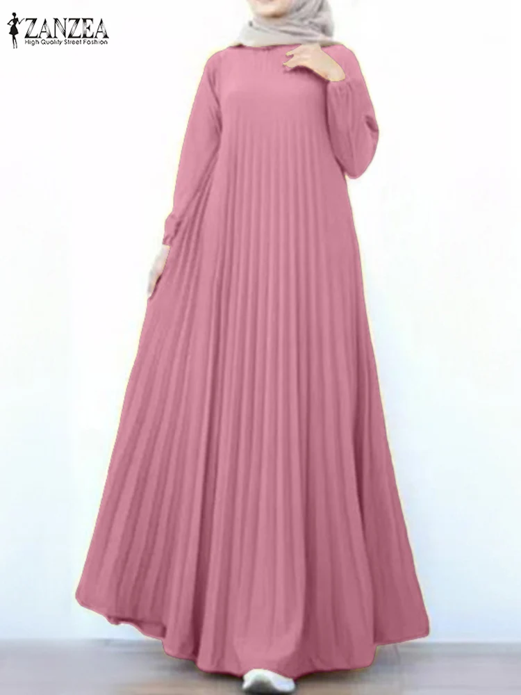 Elegant Muslim Abaya Hijab Dress ZANZEA Women Elegant Long Sleeve Solid Pleated Sundress Robe Femme IsIamic Clothing Eid Mubarek
Elegant Muslim Abaya Hijab Dress ZANZEA Women Elegant Long Sleeve Solid Pleated Sundress Robe Femme IsIamic Clothing Eid Mubarek