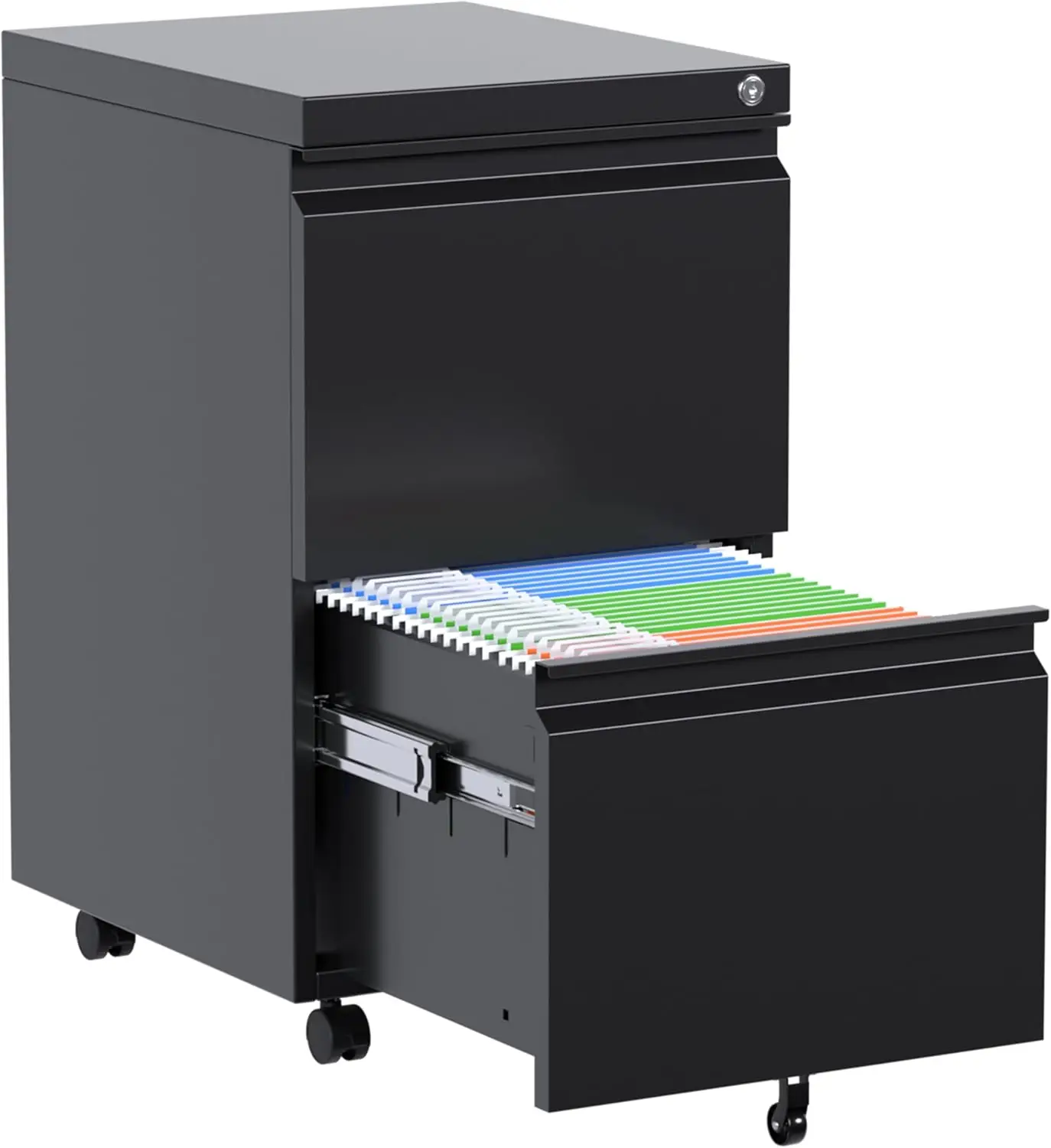 2 Drawer File Cabinet with Lock, Pre-Assembled Mobile Filing Cabinet Under Desk, Anti-Tilt Rolling Metal Office Storage for Lett
2 Drawer File Cabinet with Lock, Pre-Assembled Mobile Filing Cabinet Under Desk, Anti-Tilt Rolling Metal Office Storage for Lett