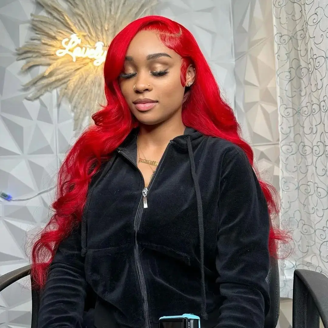 36 40 Inch Hot Red 13x4 Hd Lace Frontal Wigs Human Hair Wig Brazilian Red Colored Body Wave 13x6 Lace Front Wig For Black Women
36 40 Inch Hot Red 13x4 Hd Lace Frontal Wigs Human Hair Wig Brazilian Red Colored Body Wave 13x6 Lace Front Wig For Black Women