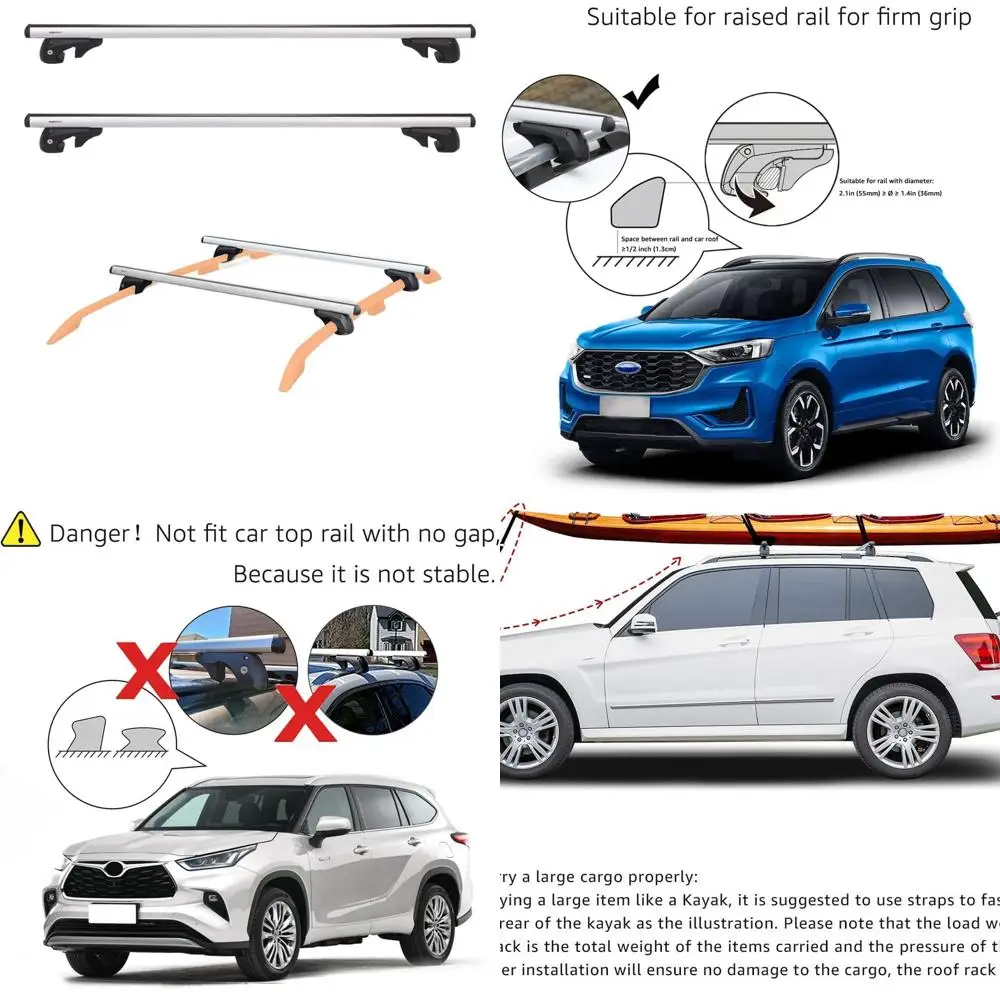 52 Cross Rail Roof Rack, Fits 46 Spans, 2-Pack, Black/Silver
52 Cross Rail Roof Rack, Fits 46 Spans, 2-Pack, Black/Silver