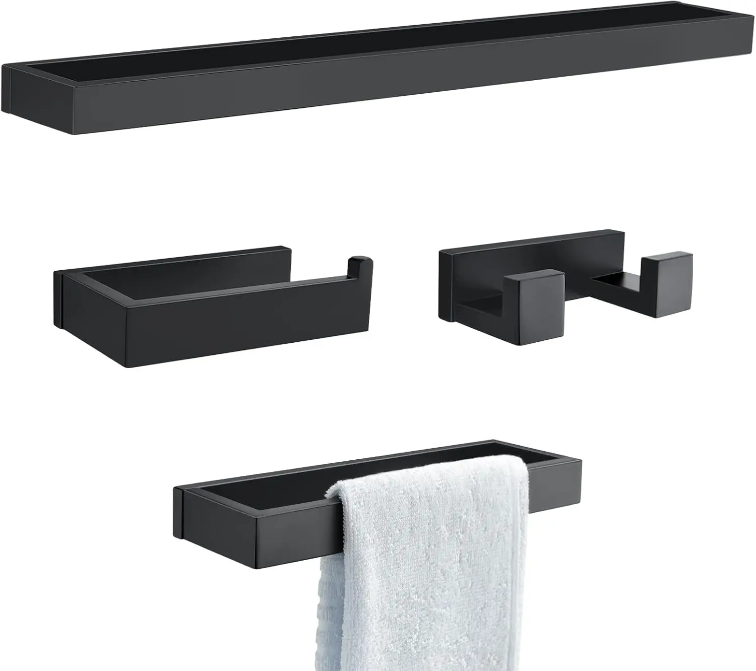 Black Towel Bar Set, 4-Pieces Bathroom Hardware Set Modern Bathroom Towel Holder Set SUS304 Stainless Steel Wall Mounted T
Black Towel Bar Set, 4-Pieces Bathroom Hardware Set Modern Bathroom Towel Holder Set SUS304 Stainless Steel Wall Mounted T