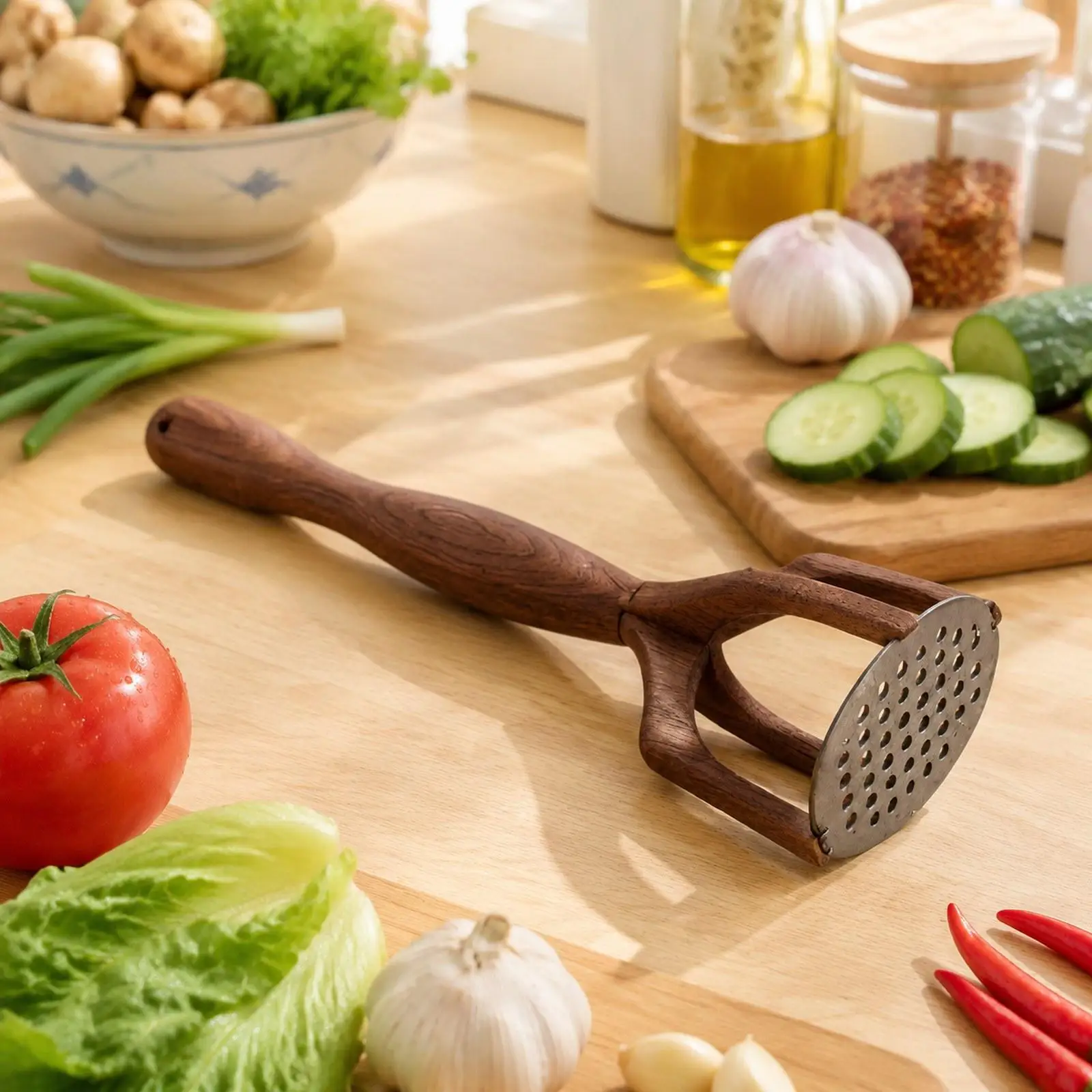 Wooden Potato Masher, Lightweight Professional Manual Masher Kitchen Tool, Meat Smasher, for Vegetable
Wooden Potato Masher, Lightweight Professional Manual Masher Kitchen Tool, Meat Smasher, for Vegetable