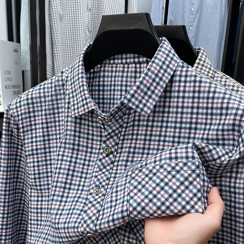 Men's Lapel Collar Plaid Shirt Long Sleeve Button Down Comfortable Soft Fabric Casual Business Daily Wear
Men's Lapel Collar Plaid Shirt Long Sleeve Button Down Comfortable Soft Fabric Casual Business Daily Wear