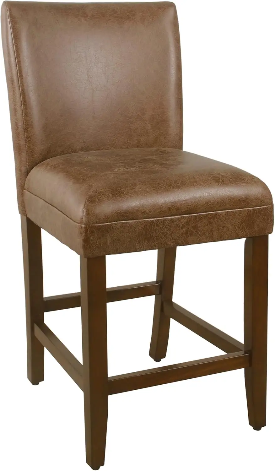 By Kinfine Fabric Upholstered Parsons Leatherette Counter Height Barstool Chair - 24-Inch, Distressed Brown Faux Leather(Single
By Kinfine Fabric Upholstered Parsons Leatherette Counter Height Barstool Chair - 24-Inch, Distressed Brown Faux Leather(Single