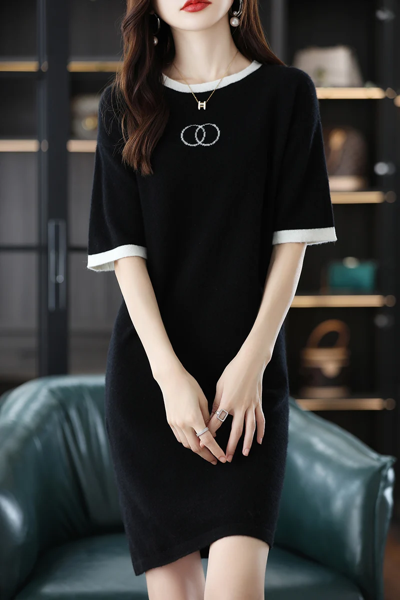 Basic 100% Merino Wool Fashion Dress O-Neck Dress Women Half-Sleeves Clothing Simple Comfortable Solid Color Leisure Dress
Basic 100% Merino Wool Fashion Dress O-Neck Dress Women Half-Sleeves Clothing Simple Comfortable Solid Color Leisure Dress