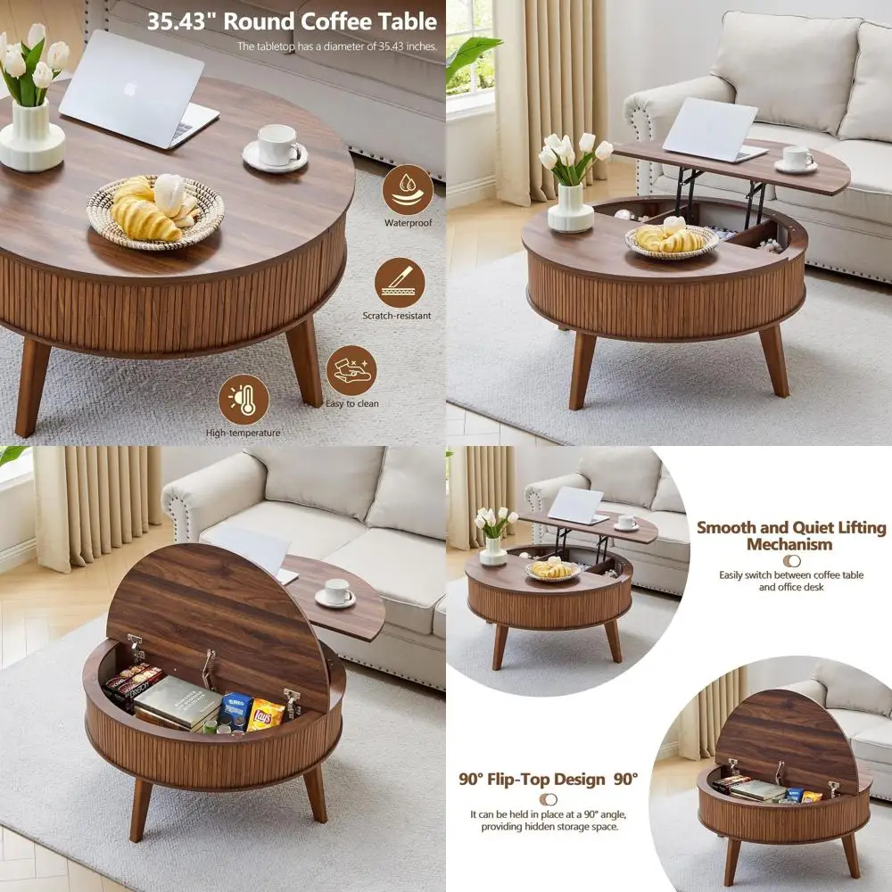 Walnut Storage Coffee Table with Illuminated Top for Living Room and Office, Ideal for Small Spaces
Walnut Storage Coffee Table with Illuminated Top for Living Room and Office, Ideal for Small Spaces