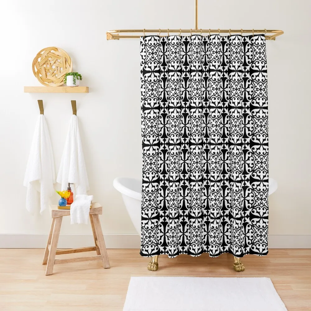 Black and White Moroccan Tile Shower Curtain Shower Set Waterproof Bathroom Shower Curtain
Black and White Moroccan Tile Shower Curtain Shower Set Waterproof Bathroom Shower Curtain