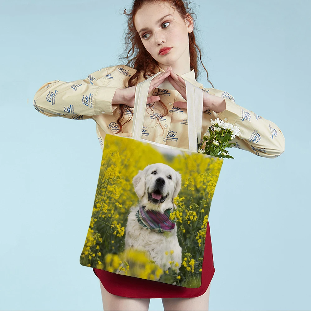 Casual Pet Animal Women Shopping Bags Foldable Supermarket Shopper Bag Canvas Fashion Black Labrador Dog Lady Tote Handbag
Casual Pet Animal Women Shopping Bags Foldable Supermarket Shopper Bag Canvas Fashion Black Labrador Dog Lady Tote Handbag