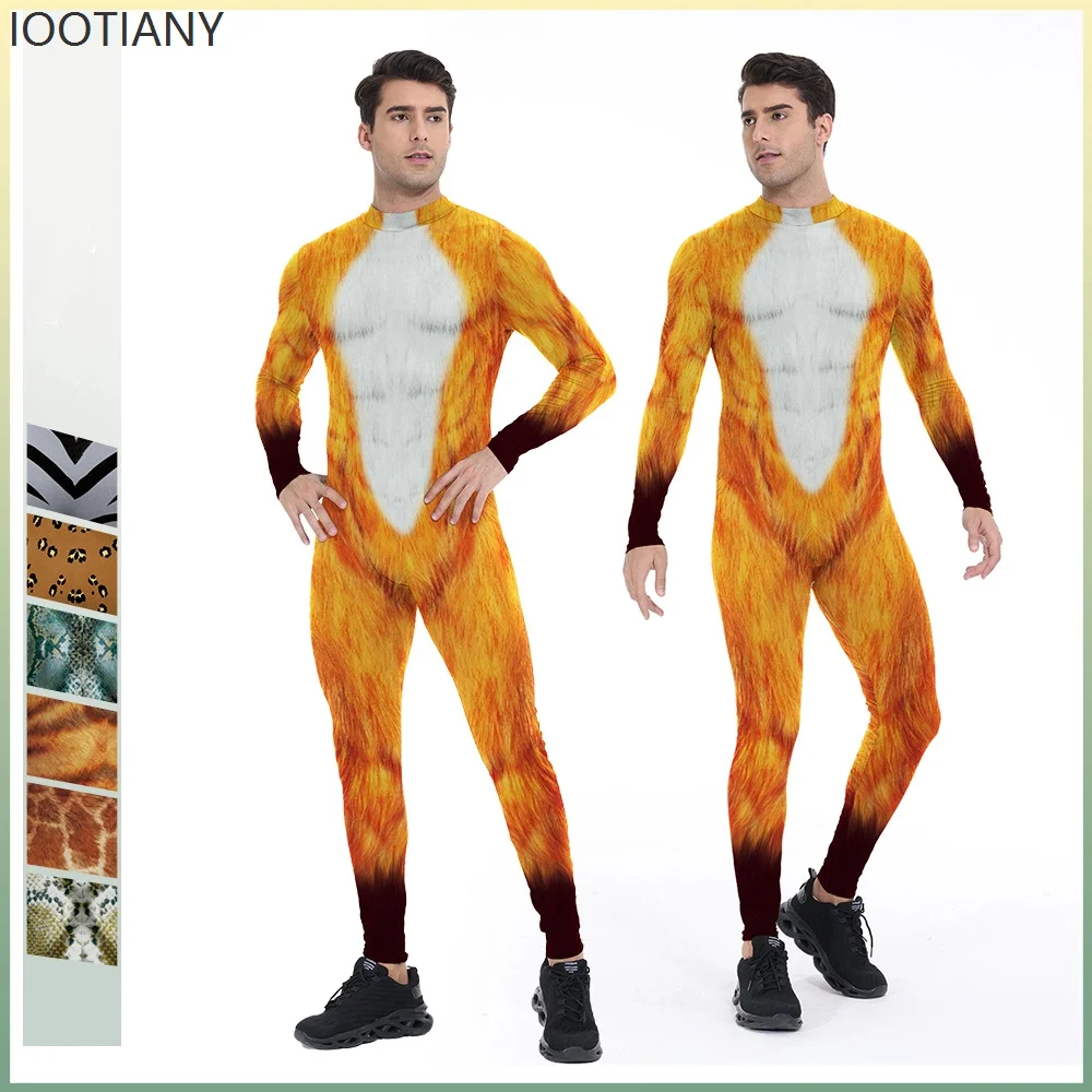 IOOTIANY Adult Unisex Fox Tiger Leopard Print Bodysuit Halloween Theme Party Animal Cosplay Performance Costume Zentai Suit 2025
IOOTIANY Adult Unisex Fox Tiger Leopard Print Bodysuit Halloween Theme Party Animal Cosplay Performance Costume Zentai Suit 2025