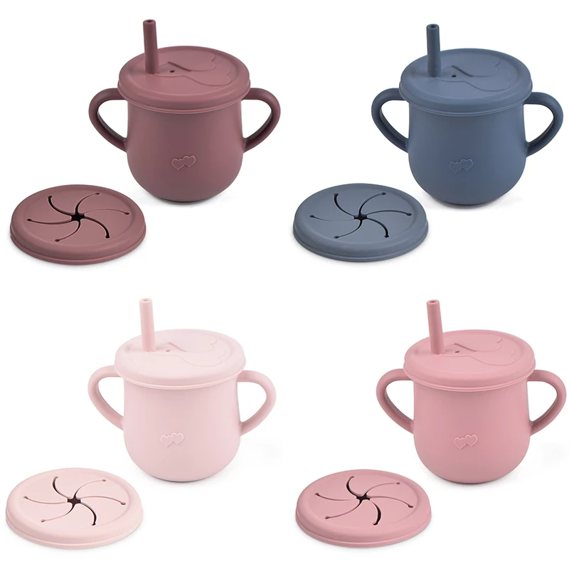 Baby Silicone Double Lids Feeding Cup With Handle Sippy BPA Free Toddlers Learning Drinkware Children Soft Straw Cups Tableware
Baby Silicone Double Lids Feeding Cup With Handle Sippy BPA Free Toddlers Learning Drinkware Children Soft Straw Cups Tableware