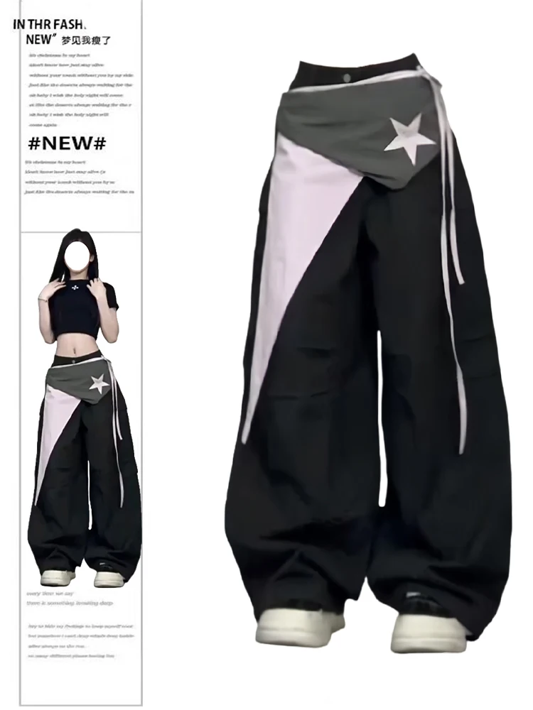Осень-зима 202, женские спортивные штаны в американском стиле ретро Y2k, длинные брюки, мешковатые брюки-парашют, брюки 2000-х годов, дизайн High Street
Осень-зима 202, женские спортивные штаны в американском стиле ретро Y2k, длинные брюки, мешковатые брюки-парашют, брюки 2000-х годов, дизайн High Street
