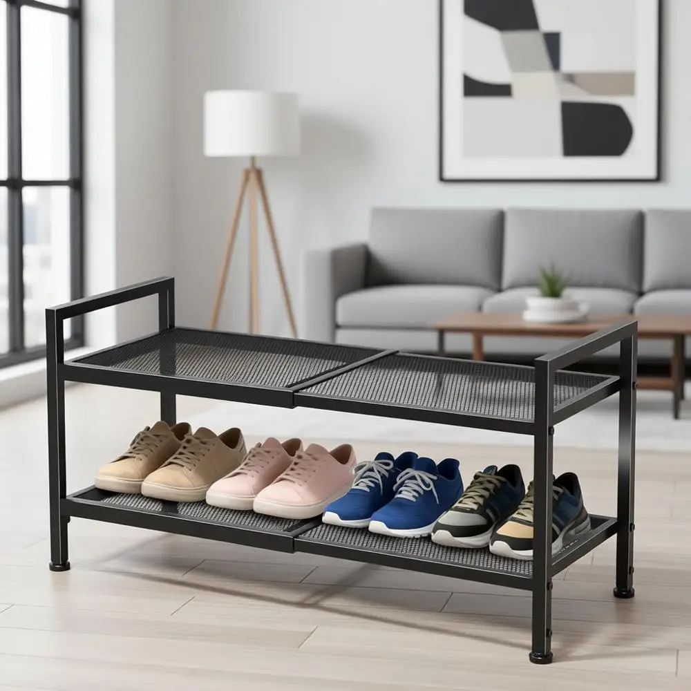 Двухуровневый регулируемый органайзер для обуви: расширяемое хранилище для прихожей, гардеробной, спальни, гаража
Двухуровневый регулируемый органайзер для обуви: расширяемое хранилище для прихожей, гардеробной, спальни, гаража