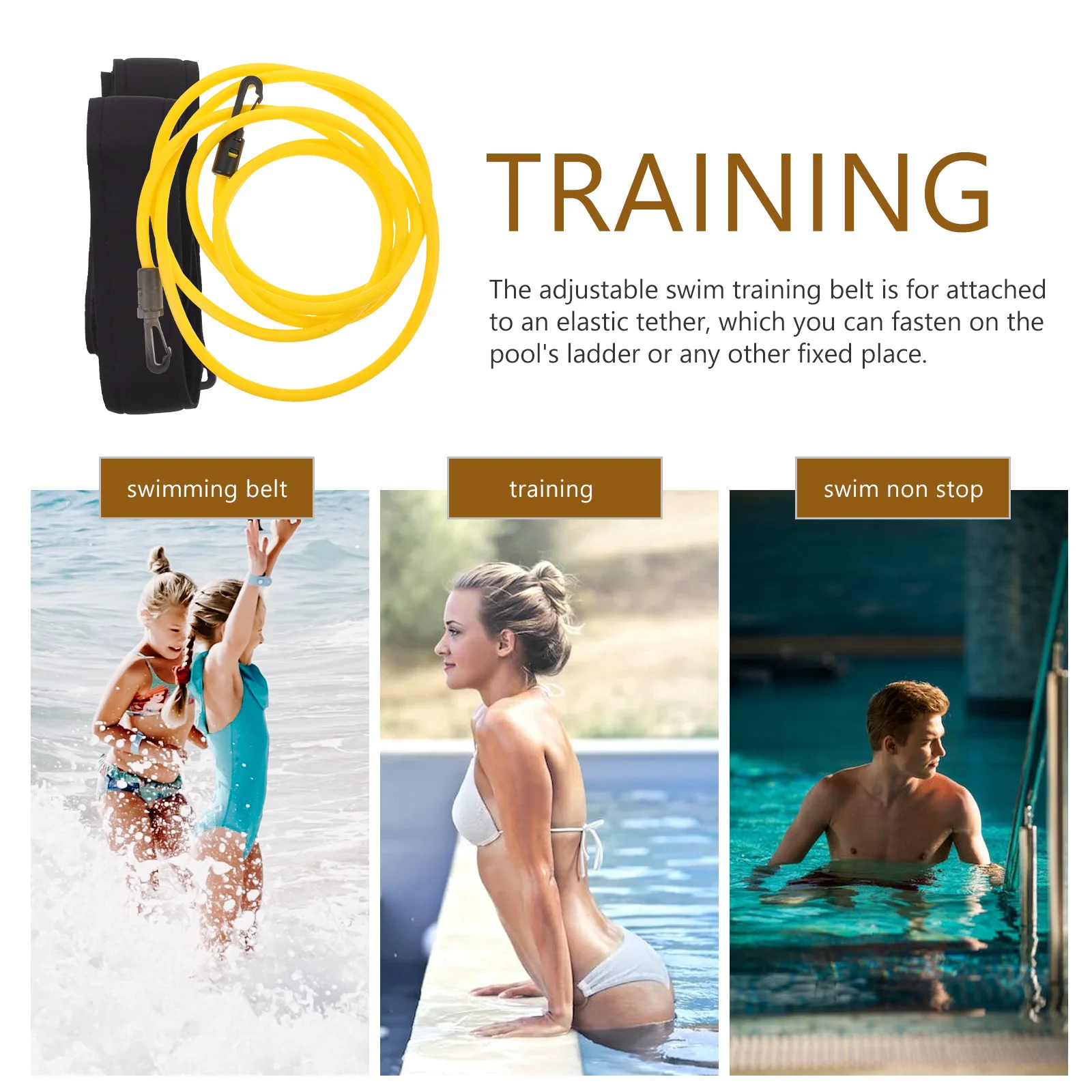 Swim Resistance Band Kit Elastic Swimming Training Belt Static Swim Tether Pool Workout Bungee Rope For Resistance
Swim Resistance Band Kit Elastic Swimming Training Belt Static Swim Tether Pool Workout Bungee Rope For Resistance