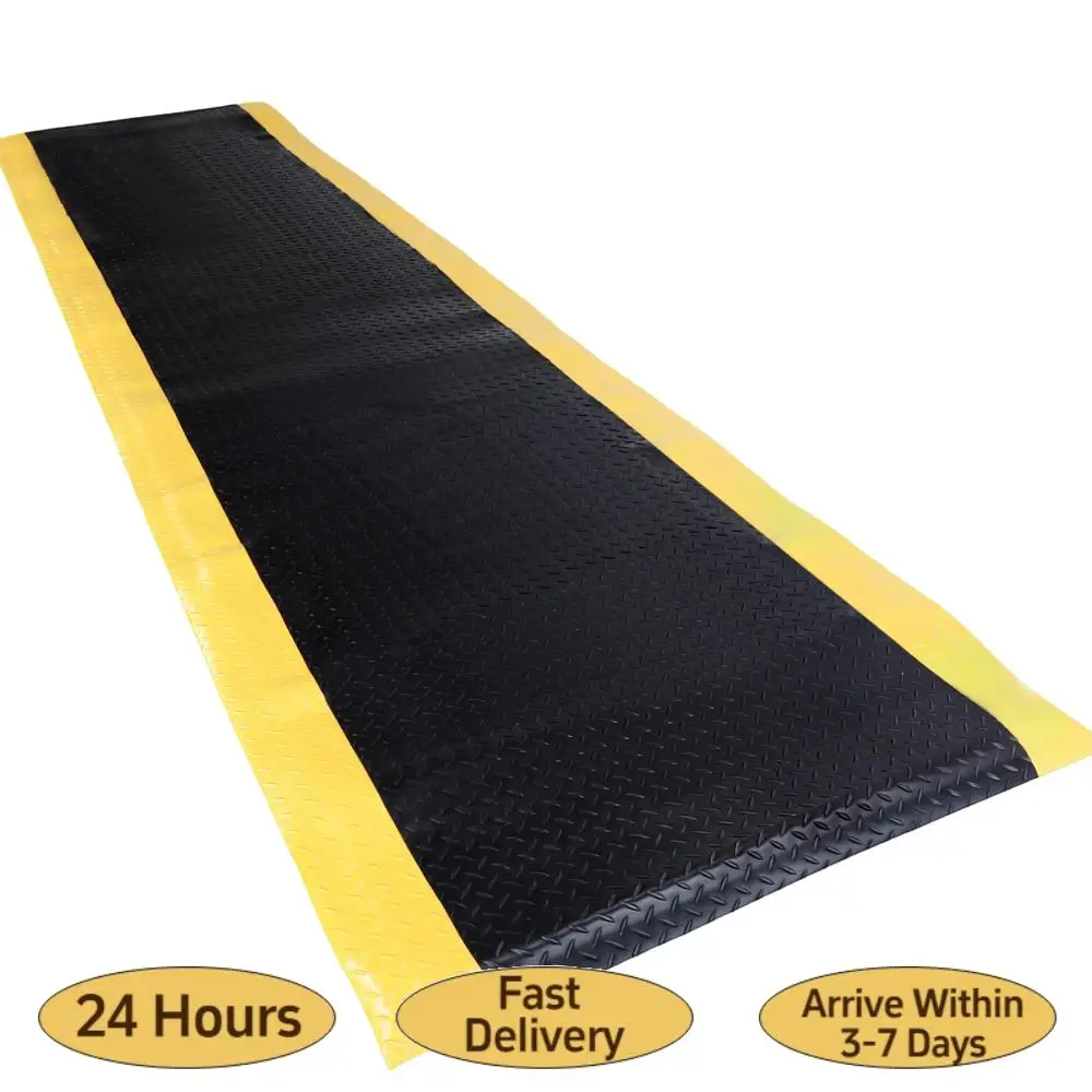 Industrial Floor Mat 144x36inch Anti-Fatigue Conductive Mat Thick 3/4in Black with Yellow Border for Warehouse Garage Public
Industrial Floor Mat 144x36inch Anti-Fatigue Conductive Mat Thick 3/4in Black with Yellow Border for Warehouse Garage Public