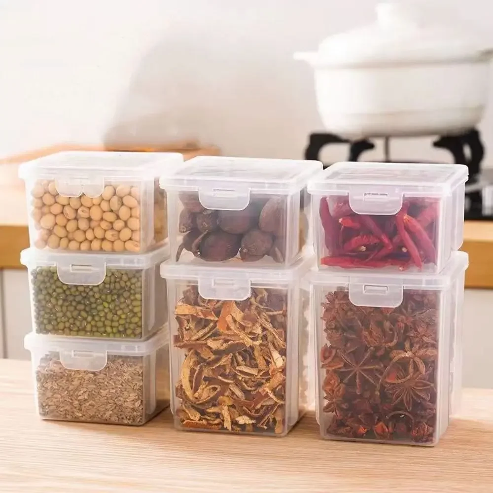 Plastic Spices Packaging Storage Box Sealed Transparent Dried Chili Seasoning Box Stackable Fresh-Keeping Spices Kitchen Tools
Plastic Spices Packaging Storage Box Sealed Transparent Dried Chili Seasoning Box Stackable Fresh-Keeping Spices Kitchen Tools