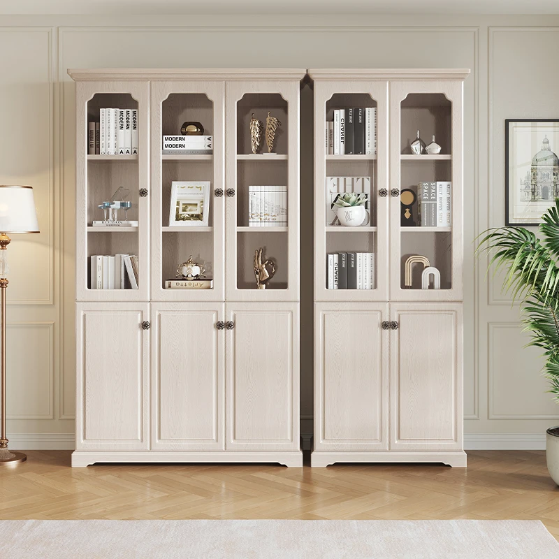 American glass door bookcase, storage bookcase, floor-standing storage desk cabinet for home study
American glass door bookcase, storage bookcase, floor-standing storage desk cabinet for home study