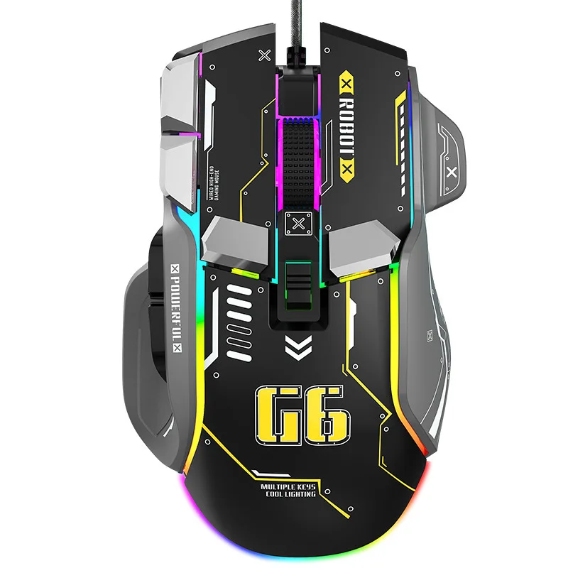 High Quality Gaming Mouse 12-Key Mechanical Mouse 12800DPI Ergonomic Wired Mouse RGB Lighting Modes Mice
High Quality Gaming Mouse 12-Key Mechanical Mouse 12800DPI Ergonomic Wired Mouse RGB Lighting Modes Mice