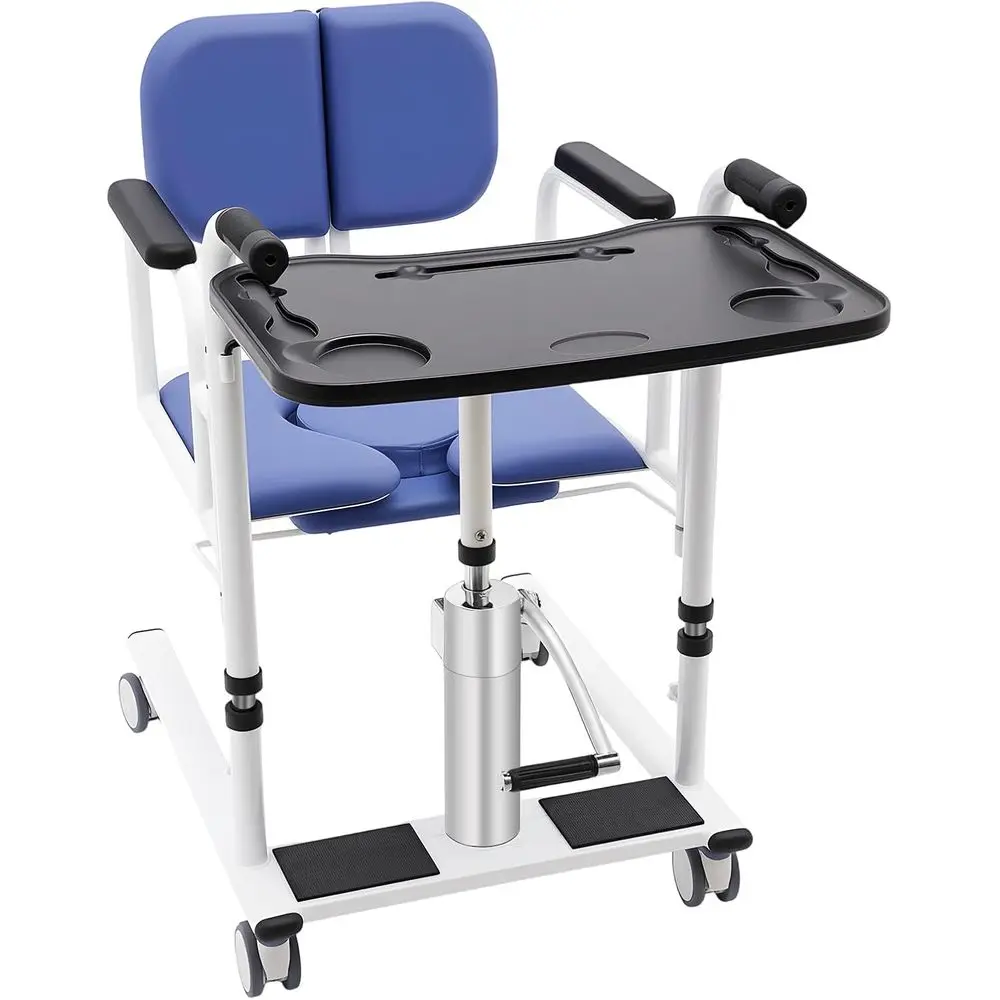 4-in-1 Shower and Transport Wheelchair with Adjustable Height and Potty Table, Blue
4-in-1 Shower and Transport Wheelchair with Adjustable Height and Potty Table, Blue