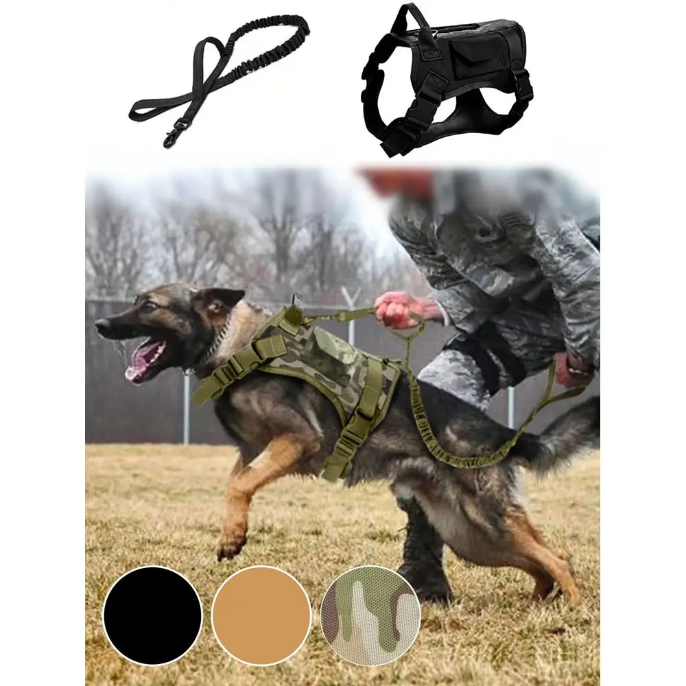 Camouflage Tactical Pet Harness Leash Set With Pockets, Adjustable Collar Chest Girth For Medium Small Tactical Dogs
Camouflage Tactical Pet Harness Leash Set With Pockets, Adjustable Collar Chest Girth For Medium Small Tactical Dogs