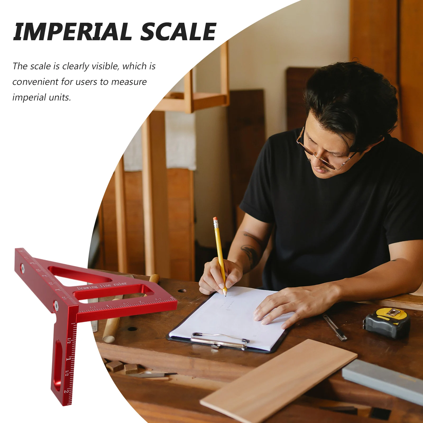 Multi Angle Measuring Ruler Red Square Right Angle Woodworking Tools Aluminum Alloy Lightweight Design Accessories Carpenter 
Multi Angle Measuring Ruler Red Square Right Angle Woodworking Tools Aluminum Alloy Lightweight Design Accessories Carpenter