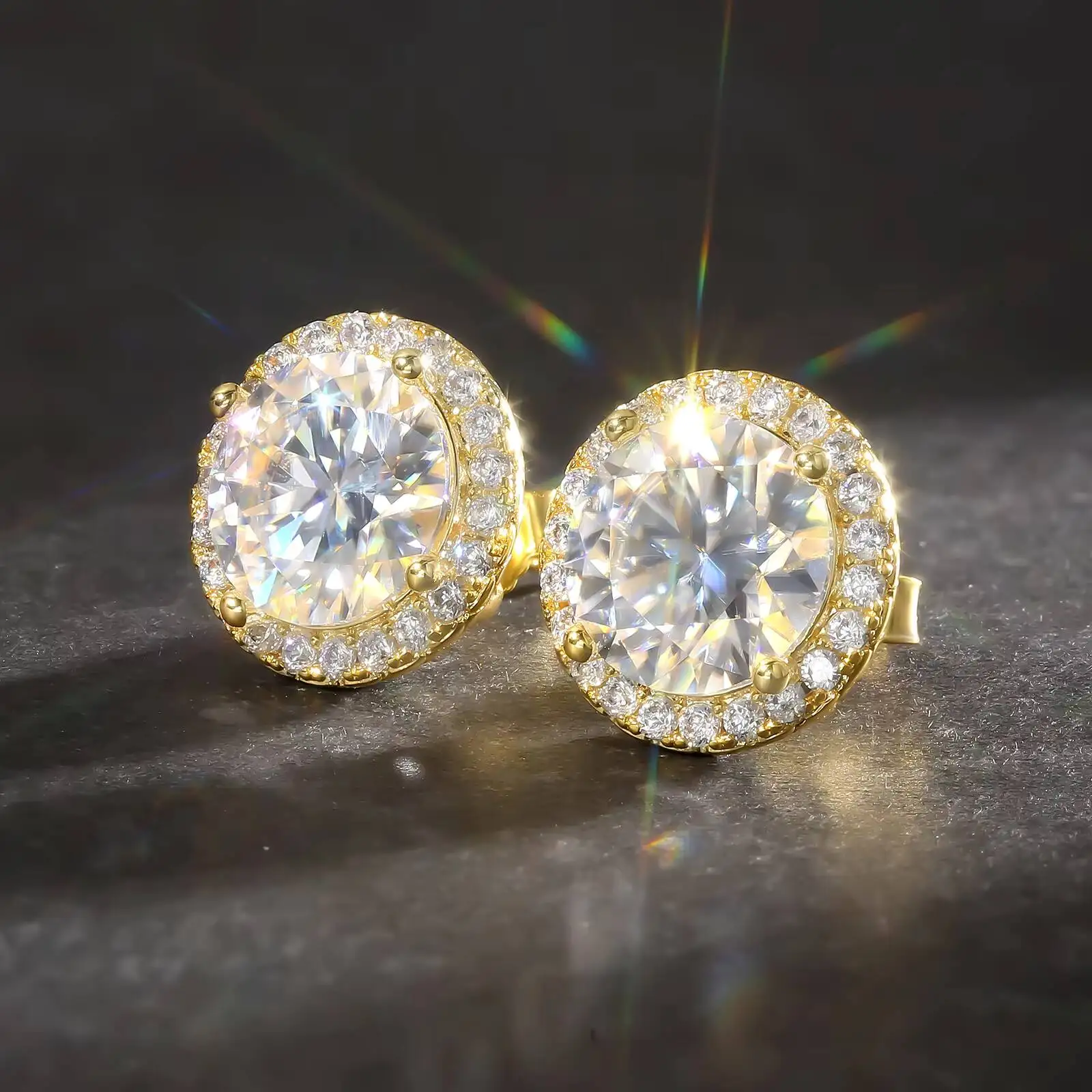 1CT Pass Diamond Test VVS Moissanite Jewelry GRA Certified Men Women Gifts 14K Gold Plated 925 Sterling Silver Halo Stud Earring
1CT Pass Diamond Test VVS Moissanite Jewelry GRA Certified Men Women Gifts 14K Gold Plated 925 Sterling Silver Halo Stud Earring
