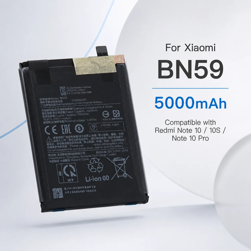 Premium Replacement Battery BN59 5000mAh For Xiaomi Redmi Note 10 10S Note 10 Pro 10pro Mobile Phone Repair Battery Pack
Premium Replacement Battery BN59 5000mAh For Xiaomi Redmi Note 10 10S Note 10 Pro 10pro Mobile Phone Repair Battery Pack