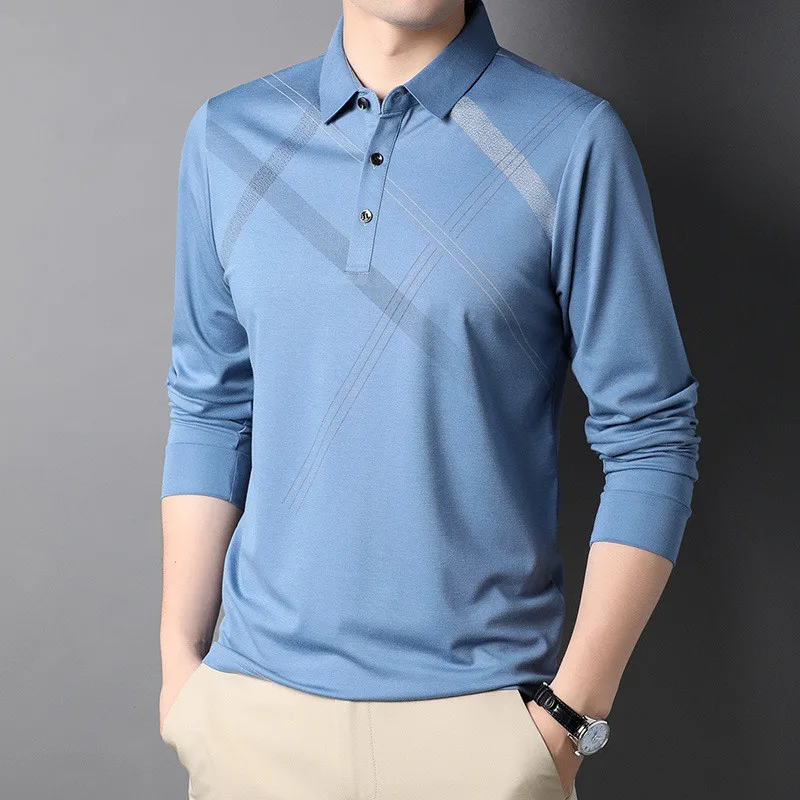 Autumn Long Sleeve Mens Polo Shirts Luxury Loose Wide Striped Business Casual Thin Male Tops Fashion Man Korean Tees 3XL
Autumn Long Sleeve Mens Polo Shirts Luxury Loose Wide Striped Business Casual Thin Male Tops Fashion Man Korean Tees 3XL