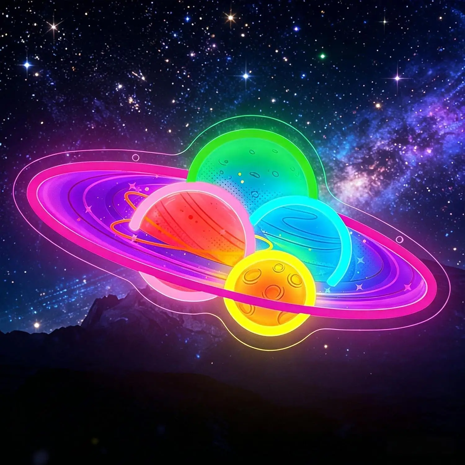Planet Saturn Neon Sign USB Dimmable LED Light for Wall Decor Bedroom Living Room Game Room Kids Birthday Party Space Art Gifts
Planet Saturn Neon Sign USB Dimmable LED Light for Wall Decor Bedroom Living Room Game Room Kids Birthday Party Space Art Gifts