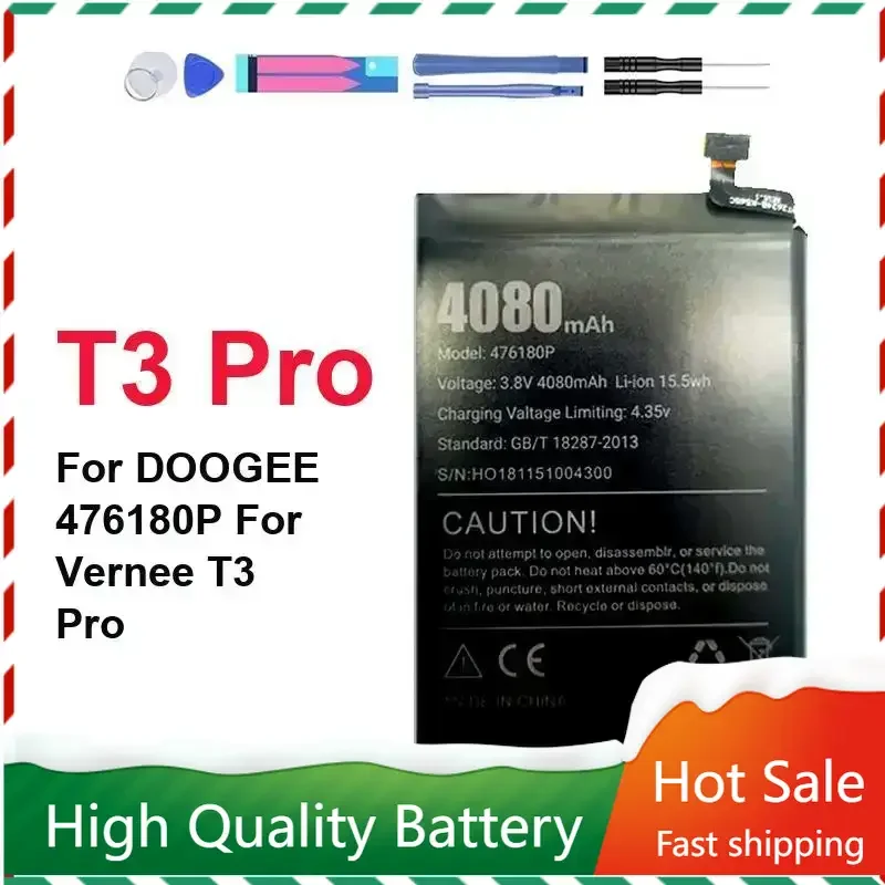 4080mAh Replacement Battery for DOOOGEE 476180P for Vernee T3 Pro Batteries Bateria + Track NO Warranty
4080mAh Replacement Battery for DOOOGEE 476180P for Vernee T3 Pro Batteries Bateria + Track NO Warranty