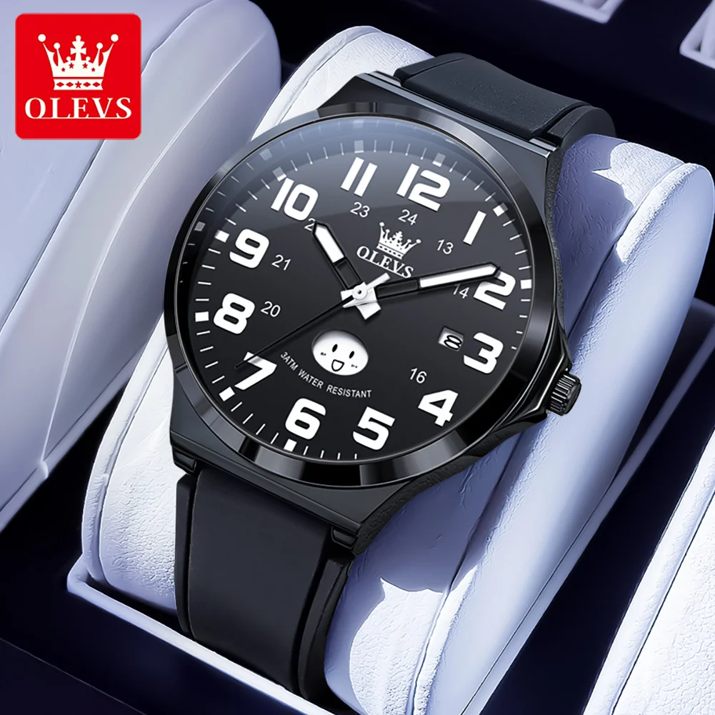 OLEVS Luxury Men's Watch Waterproof Sports Quartz Clock Silicone Strap Smiling Face Women's Wristwatches Relogio Masculino
OLEVS Luxury Men's Watch Waterproof Sports Quartz Clock Silicone Strap Smiling Face Women's Wristwatches Relogio Masculino