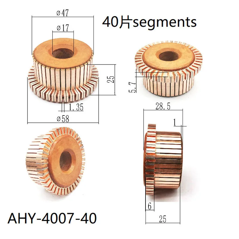 1PC 40 Segment DC Motor Commutator 47*17*25(28.5) 40 Teeth Power Tool Accessories
1PC 40 Segment DC Motor Commutator 47*17*25(28.5) 40 Teeth Power Tool Accessories