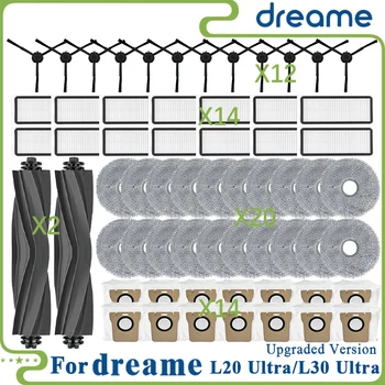 Dreame 메인 롤러 사이드 브러시 헤파 필터 걸레 천 더스트 백, L20 울트라 컴플리트, RLX41CE, L30 울트라 부품