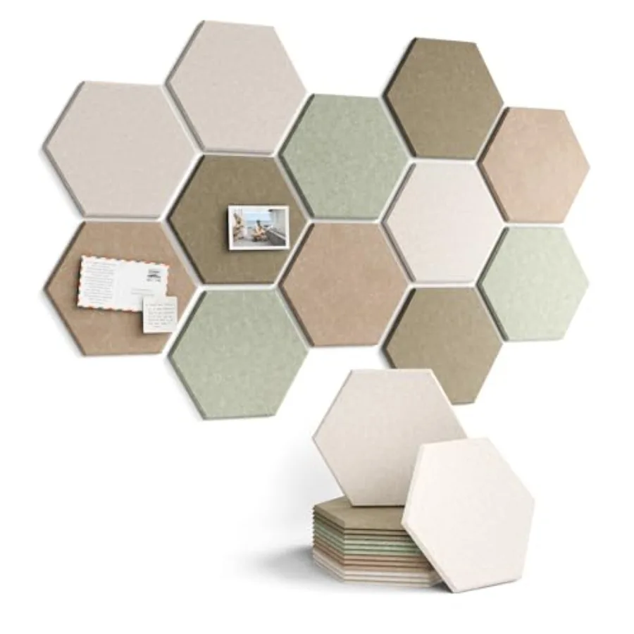 Hexagon Cork Board Alternative for Walls Decor- Felt Bulletin Board Tiles, with 30 Pushpins, 70 Adhesive Tabs for Office, Class
Hexagon Cork Board Alternative for Walls Decor- Felt Bulletin Board Tiles, with 30 Pushpins, 70 Adhesive Tabs for Office, Class