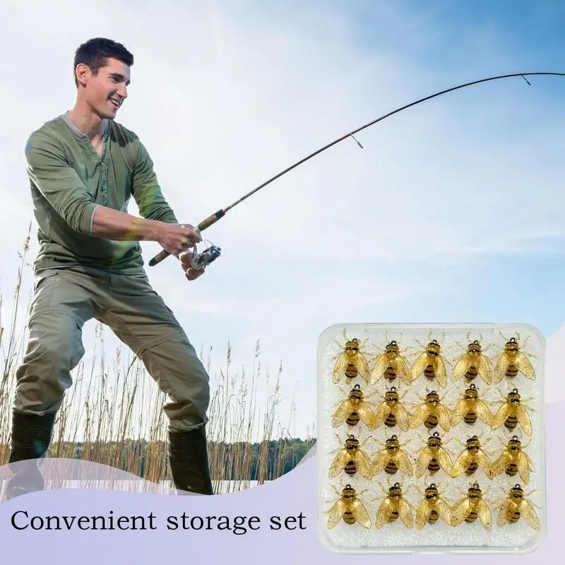 Fly Lures 20X Fly Fishing Lures Bee Simulated Attractant Angling Tackle Gear With Storage Case For Freshwater Saltwater Deep Sea
Fly Lures 20X Fly Fishing Lures Bee Simulated Attractant Angling Tackle Gear With Storage Case For Freshwater Saltwater Deep Sea