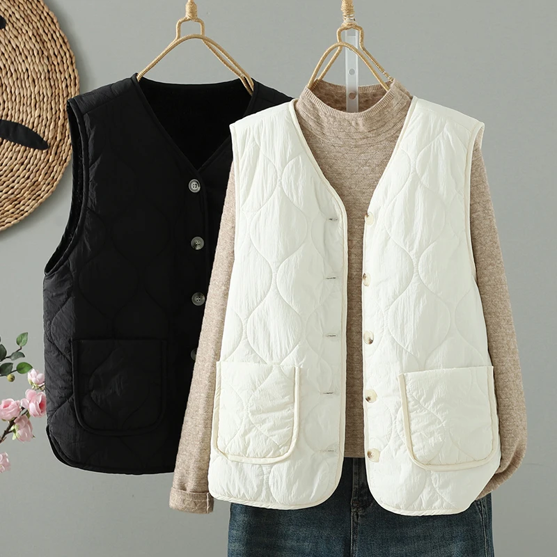 Женский свободный жилет на хлопковой подкладке с застежкой на одной пуговице V-Ne, теплая однотонная внутренняя хлопковая вставка, зимняя мода
Женский свободный жилет на хлопковой подкладке с застежкой на одной пуговице V-Ne, теплая однотонная внутренняя хлопковая вставка, зимняя мода