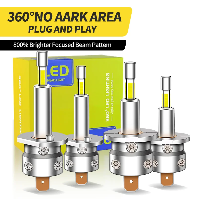 2PCS H1 H3 LED Headlight Bulbs 360° 1:1 Mini Size Auto Diode Fog Lights 30000LM 12V 6000K White Lamps for Car Headlight Assembly
2PCS H1 H3 LED Headlight Bulbs 360° 1:1 Mini Size Auto Diode Fog Lights 30000LM 12V 6000K White Lamps for Car Headlight Assembly