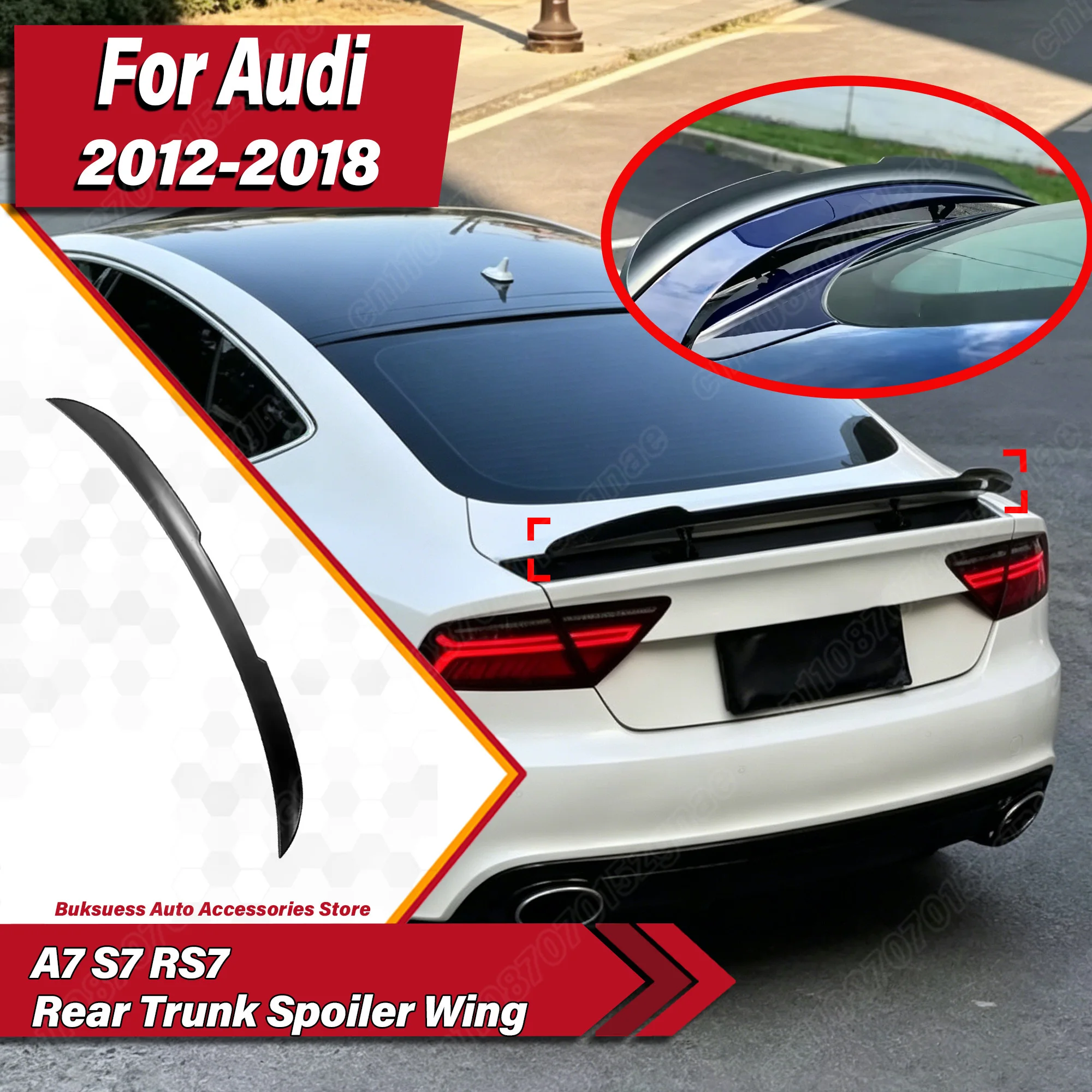 For Audi A7 S7 RS7 2012 2013 2014 2015 2016 2017 2018 Automobile Rear Trunk Spoiler Wing Car Rear Splitter Body Modification Kit
For Audi A7 S7 RS7 2012 2013 2014 2015 2016 2017 2018 Automobile Rear Trunk Spoiler Wing Car Rear Splitter Body Modification Kit